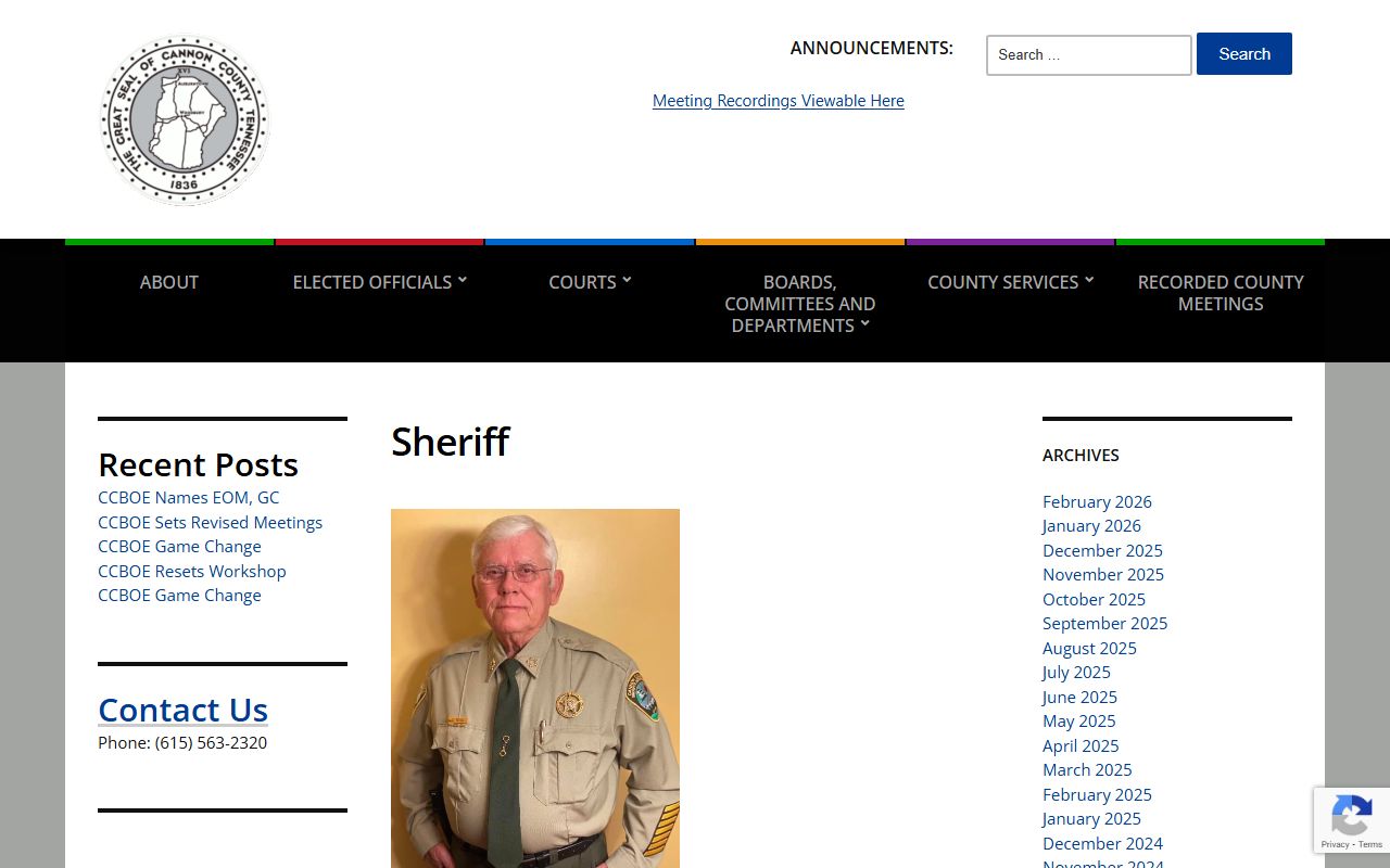 Cannon County Recent Arrests sheriff office page