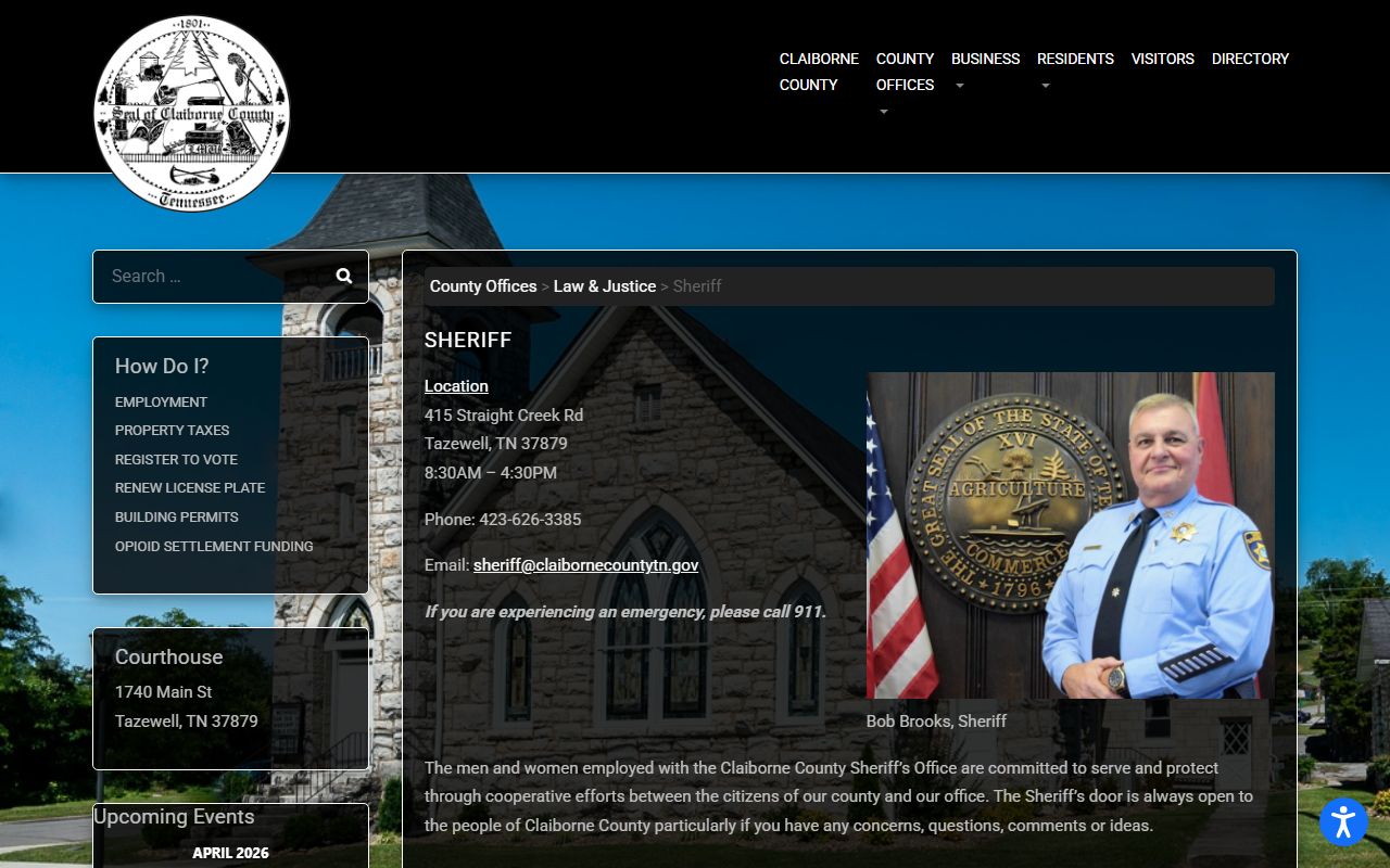 Claiborne County Recent Arrests sheriff office page