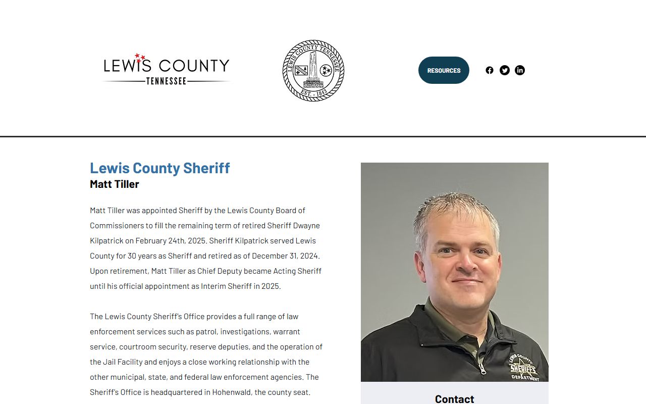 Lewis County Recent Arrests sheriff office page
