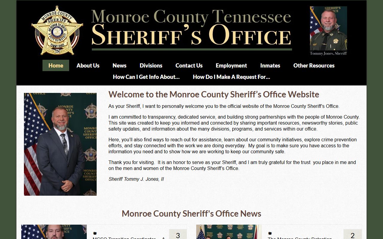 Monroe County Recent Arrests sheriff office page